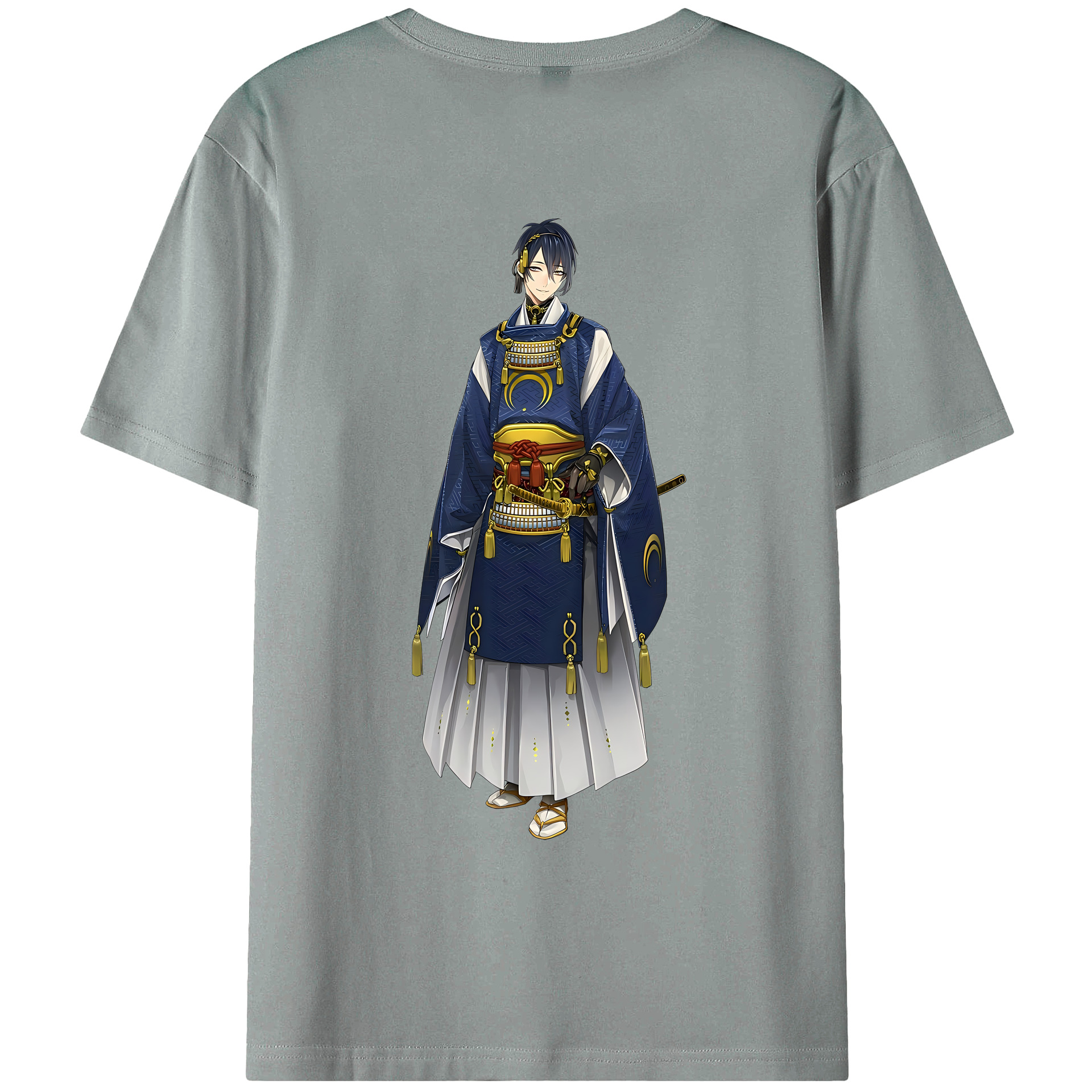 （画像用） 刀剣乱舞 Touken Ranbu 綿100％ メンズ半袖Tシャツ（バックプリント） 通気性